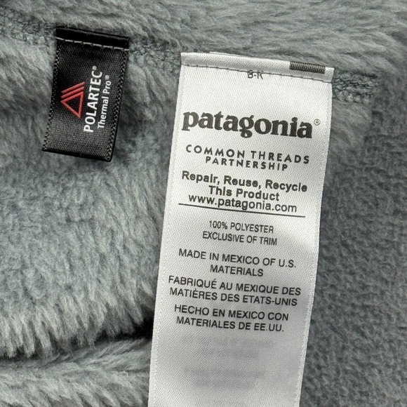 Patagonia Sweater Women Medium Gray Re-Tool Snap-T Fleece Polartec Thermal 25442 - Picture 9 of 12